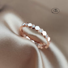 Load image into Gallery viewer, Gold Breastmilk Honeycomb Hexagon Stacking Band