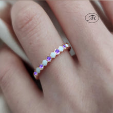 Load image into Gallery viewer, Gold Breastmilk Honeycomb Hexagon Stacking Band