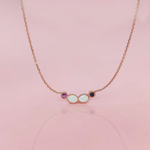 Load image into Gallery viewer, Dainty Gold  Double Oval Breastmilk Birthstone Necklace