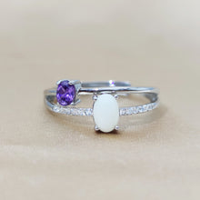 Load image into Gallery viewer, Gold Birthstone Double Band Ring Breast Milk Stacking Ring