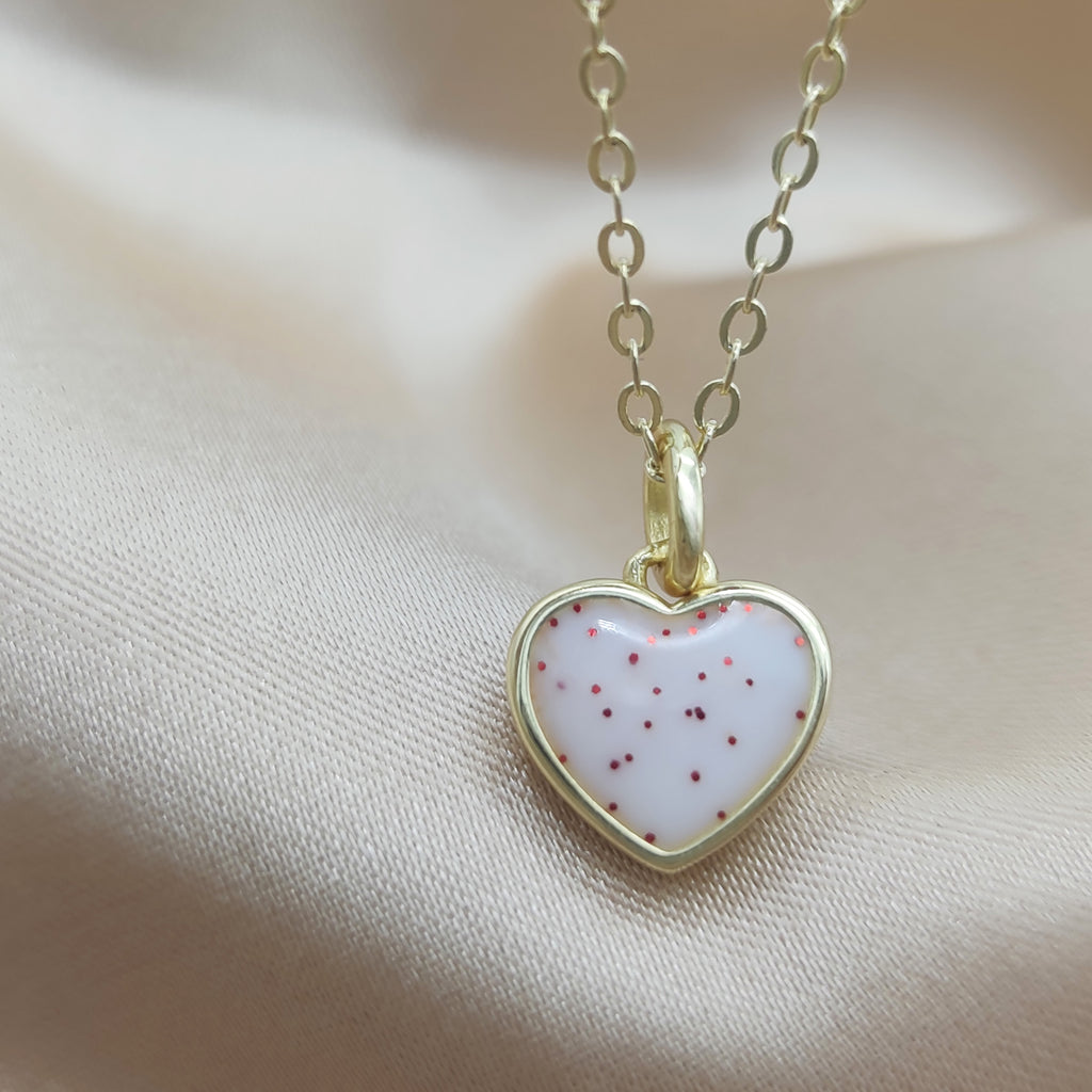 Solid Gold Heart Shape Breastmilk Pendant Necklace