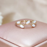 Solid Gold Leaf Shape Breastmilk Band Breastmilk Ring