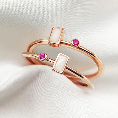 Gold Dina Stacking Breast Milk Ring