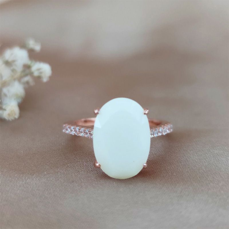 Sterling Silver / Solid Gold Breast Milk Oval Ring