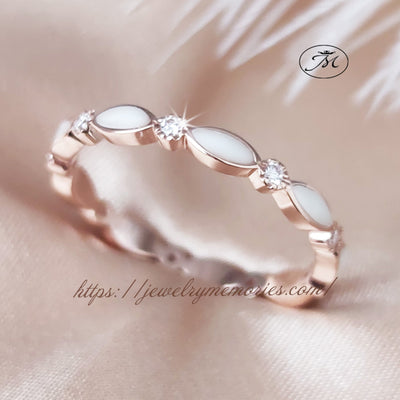 Dainty Solid Gold/Sterling Silver Breastmilk Eternity stacking Ring
