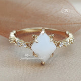 Sterling Silver/Solid Gold Diamond Shape Breast Milk Ring