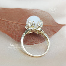 Load image into Gallery viewer, Gold Lotus Flower Breastmilk Ring