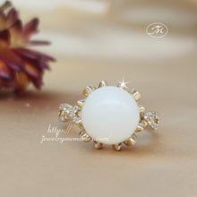 Load image into Gallery viewer, Gold Lotus Flower Breastmilk Ring
