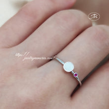 Load image into Gallery viewer, Gold Birthstone Breast Milk Stacking Ring