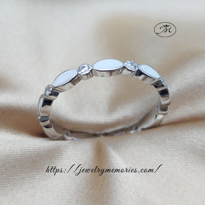 Dainty Solid Gold/Sterling Silver Breastmilk Eternity stacking Ring