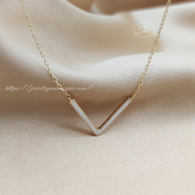 Gold Chevron Breastmilk Necklace