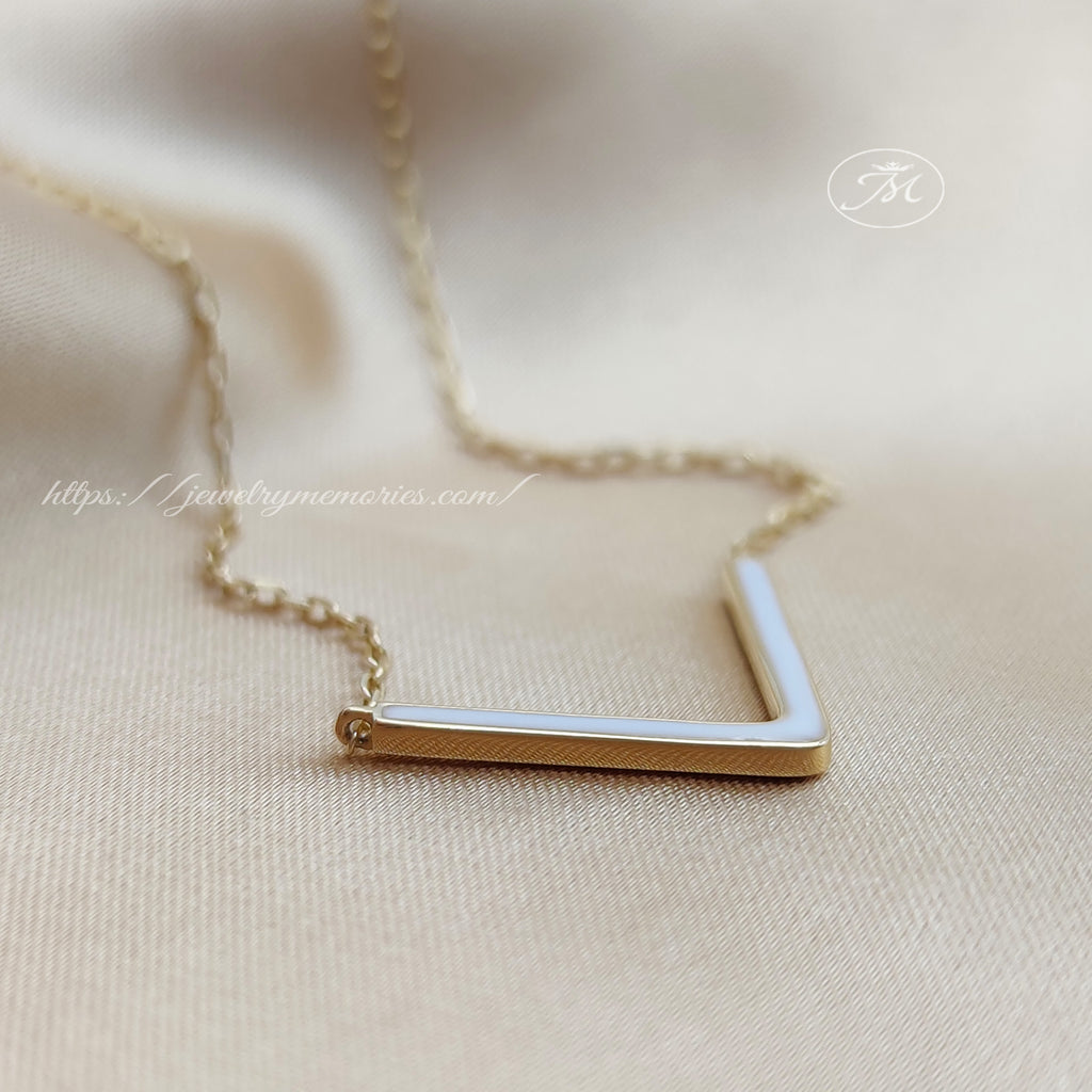 Gold Chevron Breastmilk Necklace