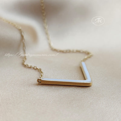 Gold Chevron Breastmilk Necklace