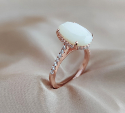 Sterling Silver / Solid Gold Breast Milk Oval Ring