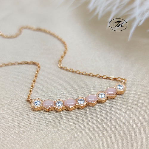 Gold Breastmilk Honeycomb Hexagon Necklace