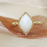 Sterling Silver/Solid Gold Isla Diamond Shape Breast Milk Ring