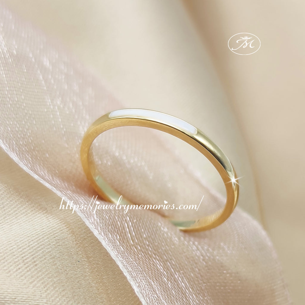 Solid 14k Gold Simple Wedding Ring, Three Leaf Ring,thin Gold Ring